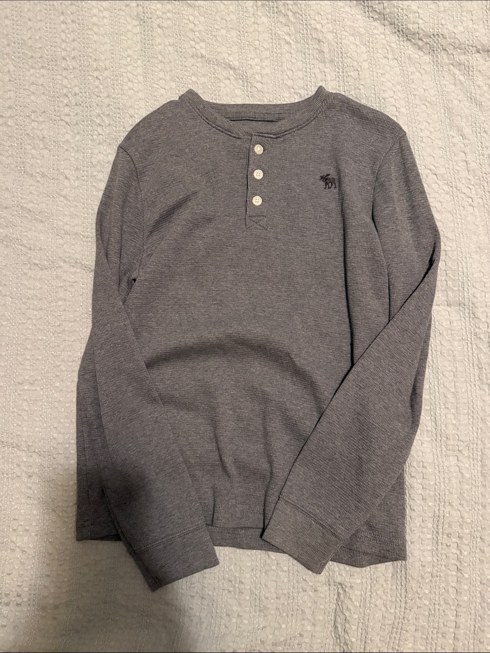 abercrombie kids Gray Crewneck Henley Sweater